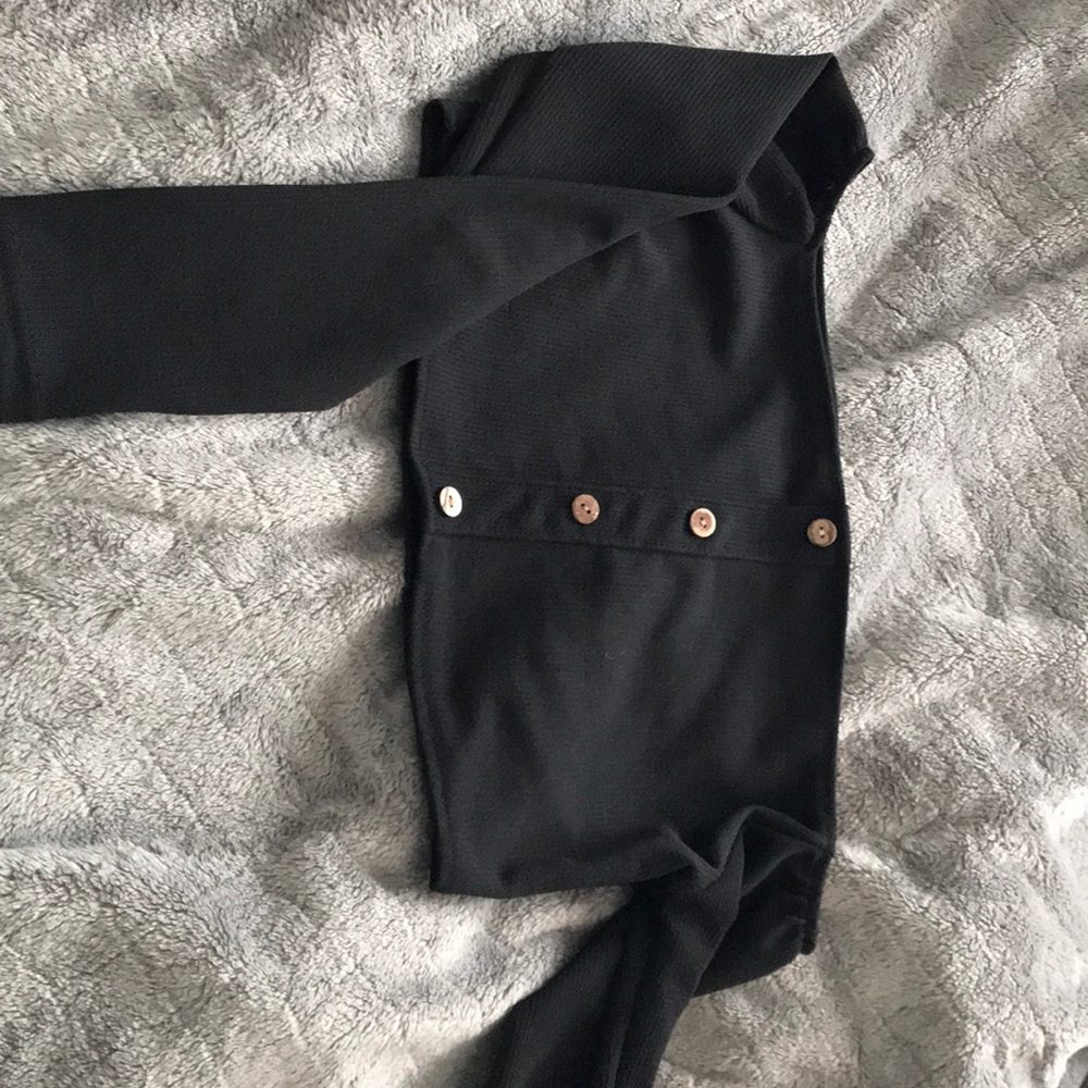 Off the shoulder black button top